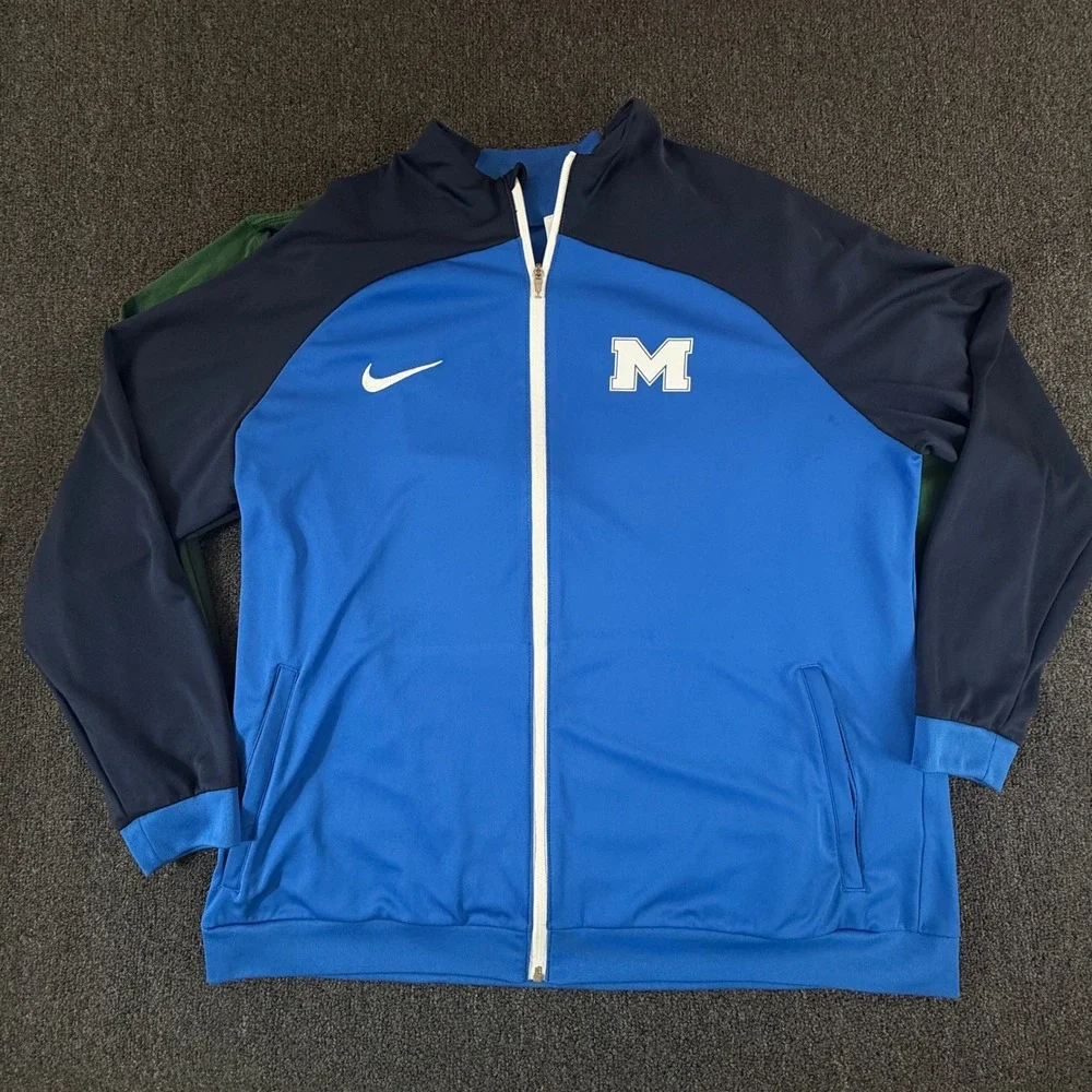 Nike Dri-FIT Mens XXL Slim Fit Track Jacket Blue Full Zip M Logo DA5474-480